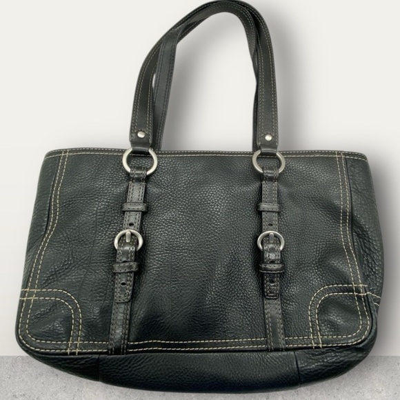 Coach Chelsea Black Leather Shoulder Handbag F12339 EUC - Picture 3 of 6